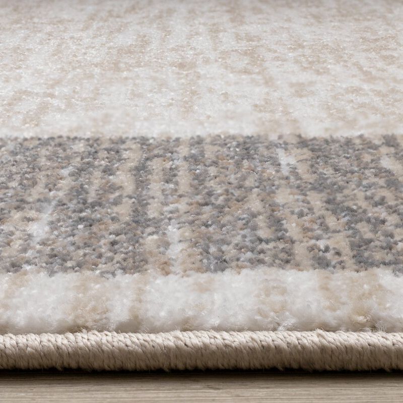 Novelle Home Claremont Beige Taupe Distressed Border Area Rug, 6'7'' x 9'6'' image number 4