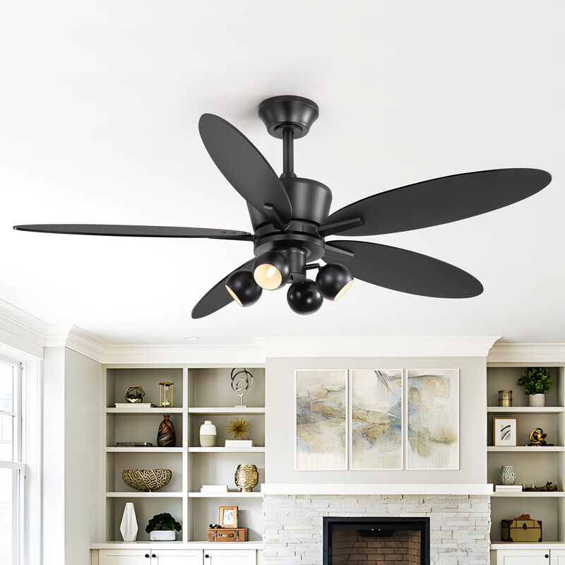 Breezary 52" Ceiling Fan with Lights, 5 Blades, G9 Bulbs Included, Remote Control, 6 Speeds image number 8