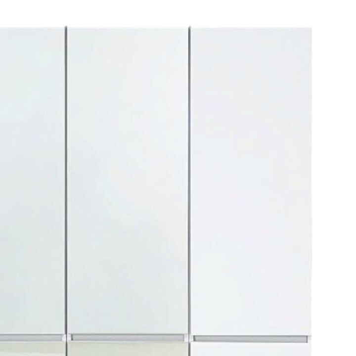 Ely Closet Cabinet Set, 2 Mirror Doors, 8 Drawers, 71 Inch, White Wood