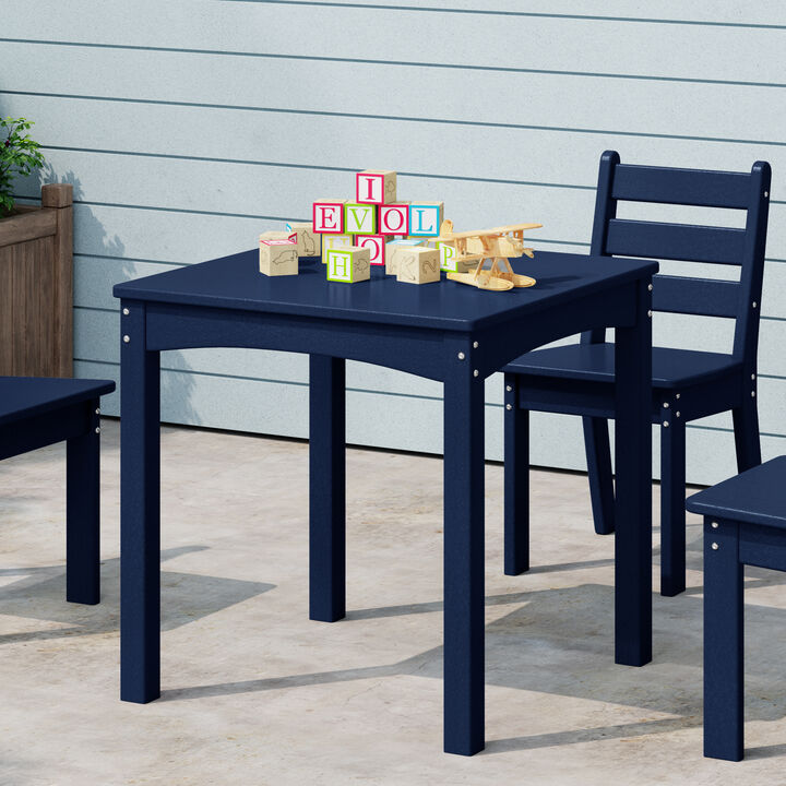 WestinTrends Kids 24" Wide HDPE Plastic Childrens Square Dinner Table