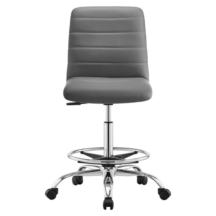Modway Furniture - Ripple Armless Vegan Leather Drafting Chair