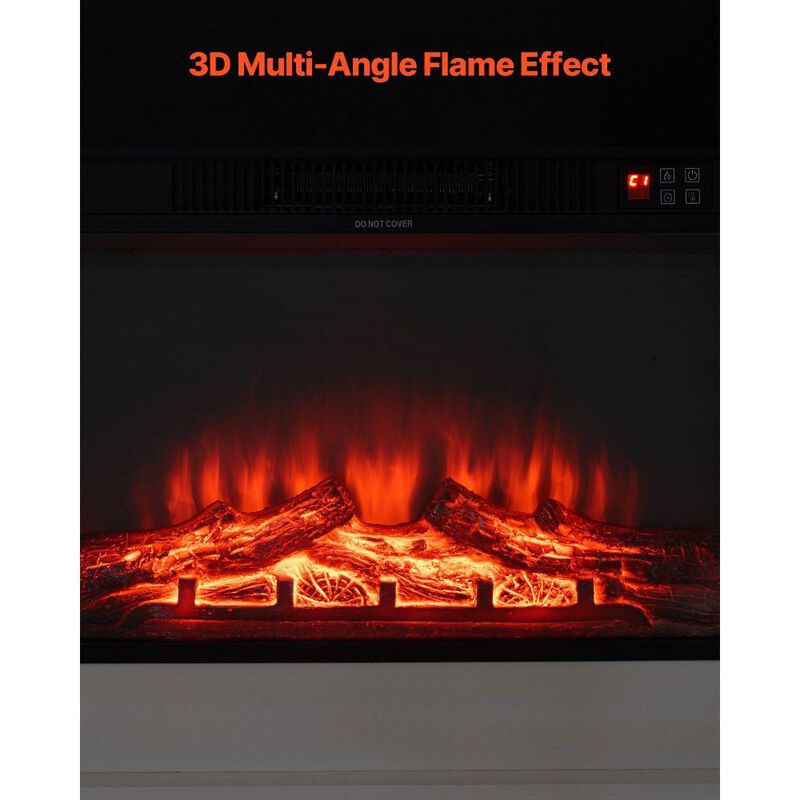 Electric Fireplace Stove 1500W with Adjustable Flames, Remote and Safety Protection-White image number 5