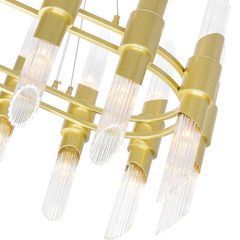 CWI Lighting Croissant 28 Light Chandelier With Satin Gold Finish
