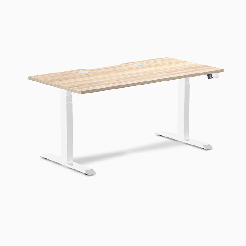 Desky Dual Scalloped Laminate Sit Stand Desk image number 0