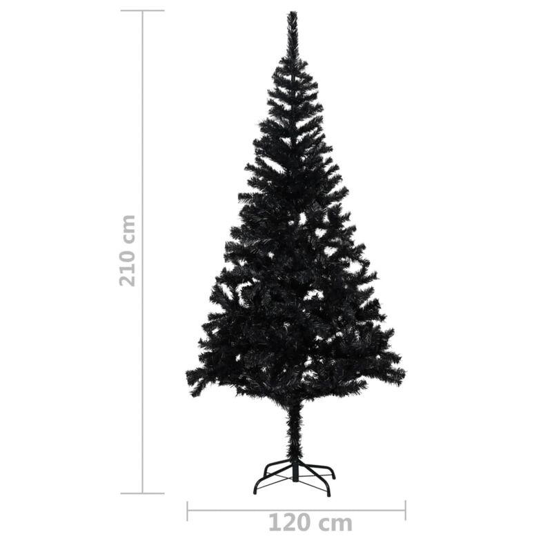 vidaXL Artificial Christmas Tree with Stand Black 82.7" PVC