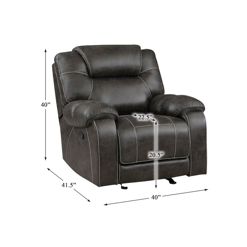 Lexicon Gainesville Microfiber Glider Reclining Chair In Chocolate