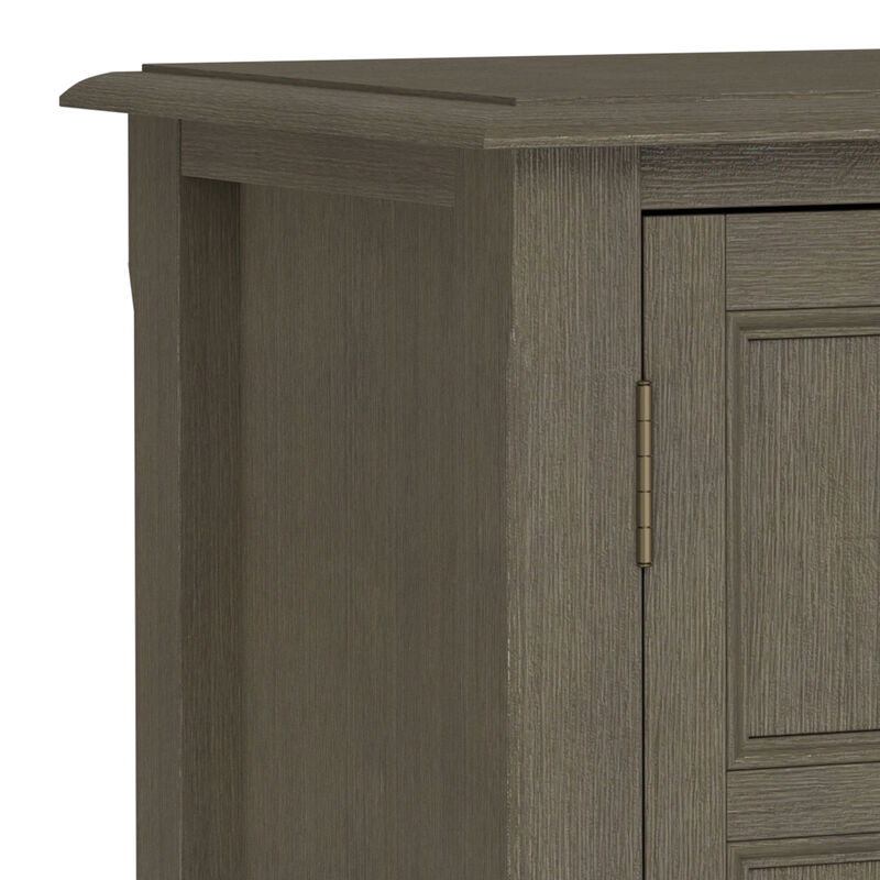 Burlington SOLID WOOD 30 inch Wide Transitional Low Storage Cabinet in Farmhouse Grey
