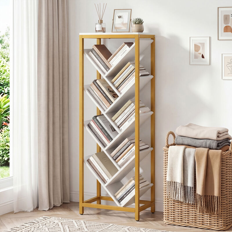 9 Tier Bookshelf for Hardcover Books for Living Room Bedroom and Office image number 1
