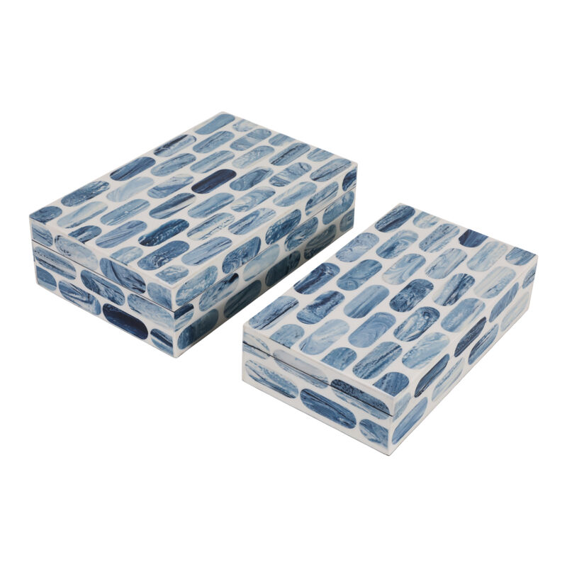 S/2 Oval Print Resin Boxes image number 0