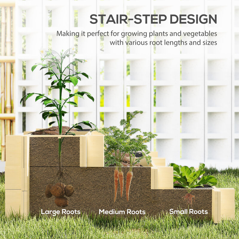 Hivvago 3 Tier Raised Garden Bed with Drainage Liner image number 4