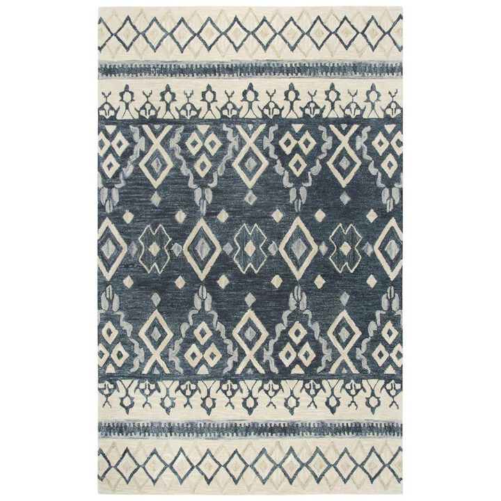 Hand Tufted Cut & Loop Pile Wool Rug, 5' x 8'