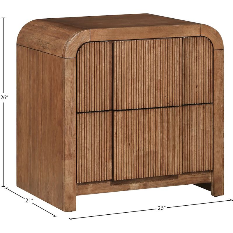 Meridian Furniture Fluted Walnut Night Stand