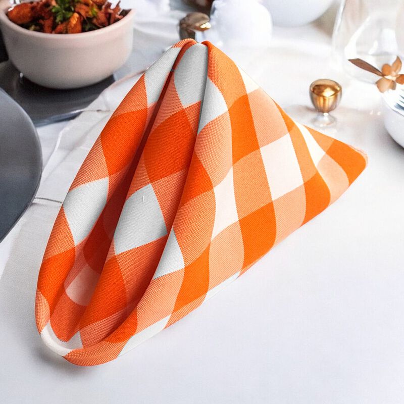 Set of 10 Plaid Checkered Napkin for Kitchen and Dining Table Decoration and Use image number 1