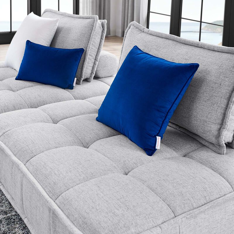 Saunter Tufted Fabric 2-Piece Loveseat Gray