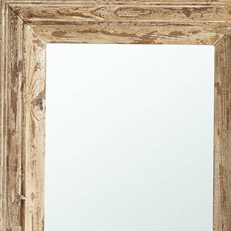 HomeRoots 39" Natural Distressed Wood Framed Accent Mirror image number 4