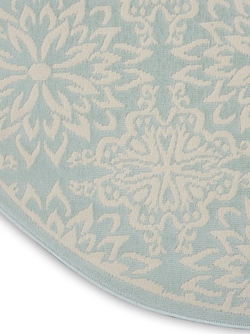 Jubilant JUB06 Ivory/Green 5'3" x Round Rug