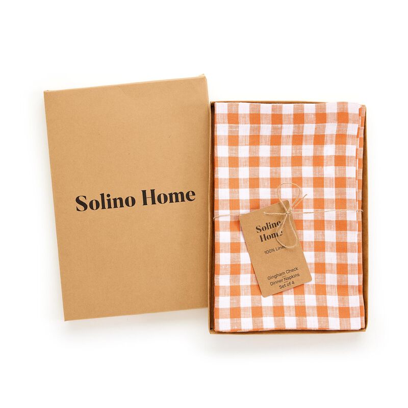 Linen Dinner Napkins - Gingham Check image number 3