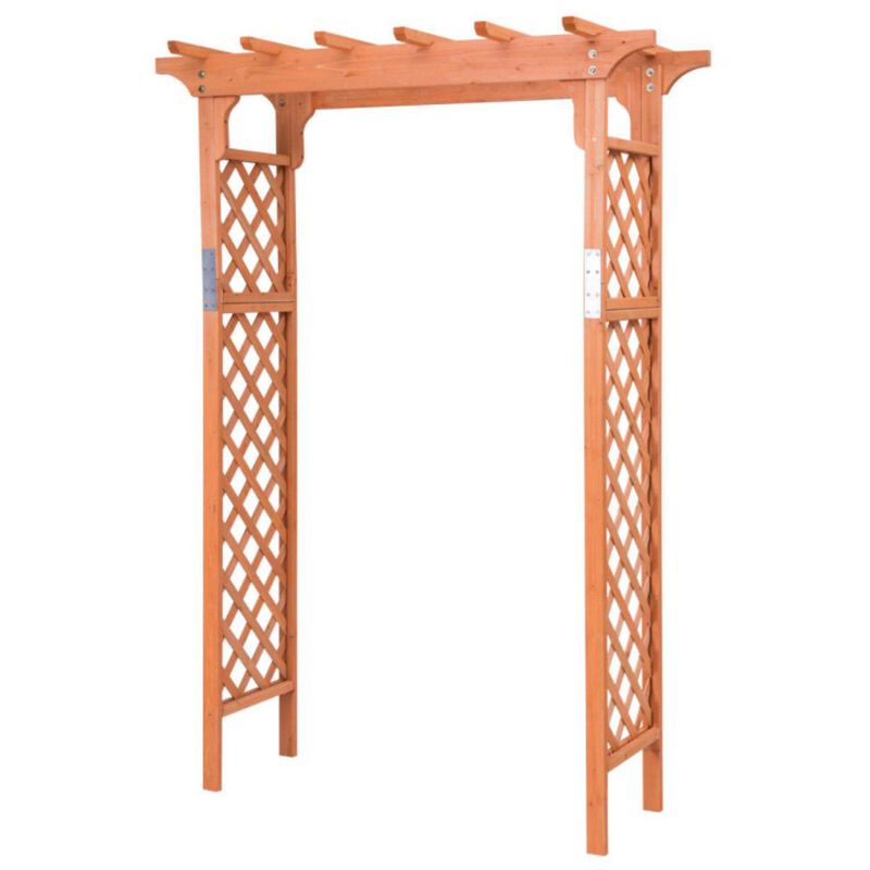 Hivvago 7 Feet Garden Wooden High Arbor Arch Plant Pergola