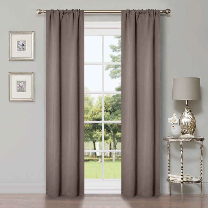 Blackout Curtain Set of 2, Solid Window Drapes for Bedroom and Living Room