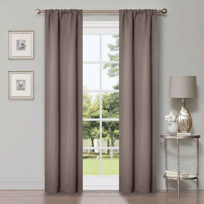 Blackout Curtain Set of 2, Solid Window Drapes for Bedroom and Living Room image number 1