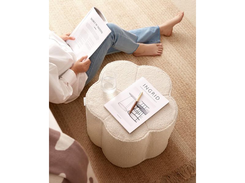 Blissful Diary Flower  Comfy Floral Ottoman for Living Room