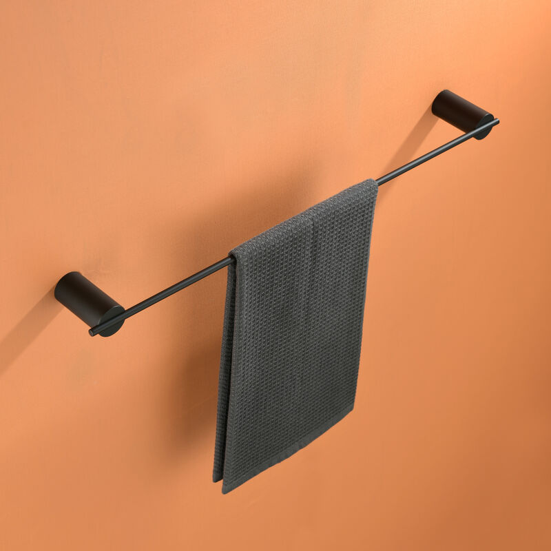 4 Piece Stainless Steel Bathroom Towel Rack Set in Matte Black