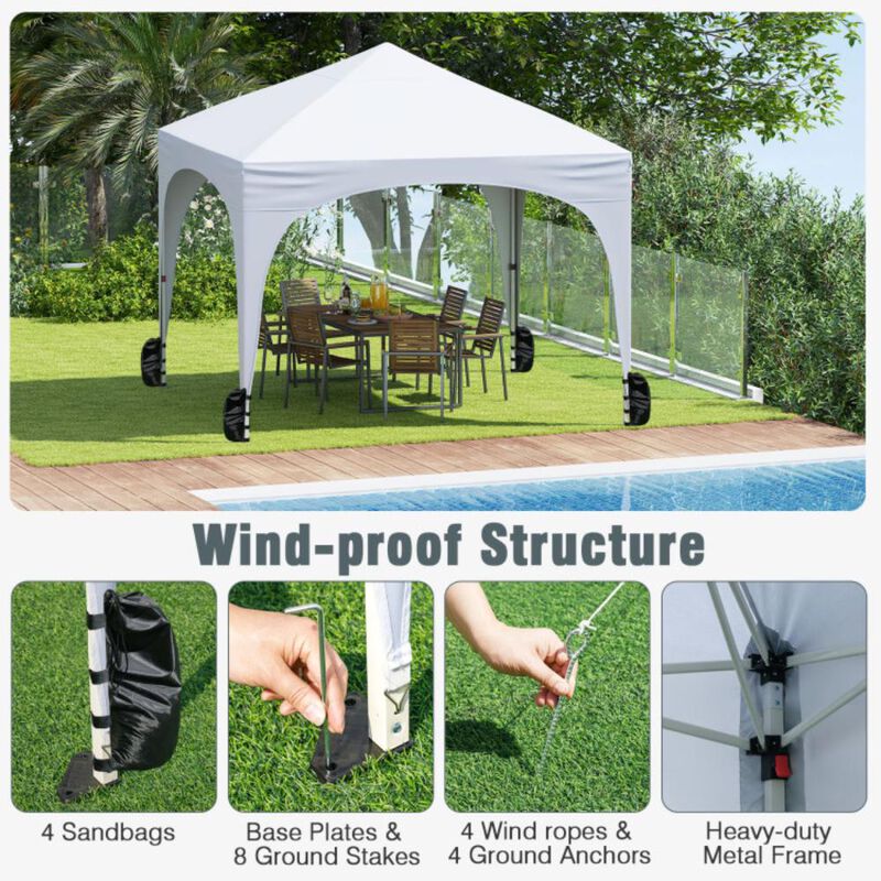 Hivvago Pop up Canopy Tent with 4 Removable Sidewall