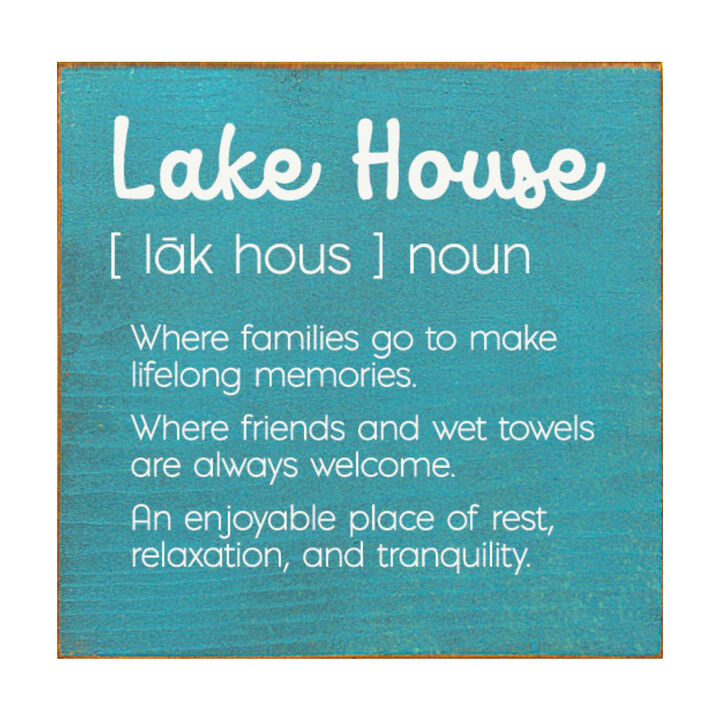 Lake House Definition Wooden Wall Sign for Cabin Decor