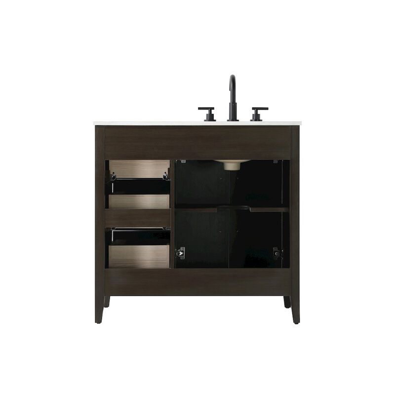 Elegant Kitchen and Bath 36 Inch Single Bathroom Vanity In Mocha Brown