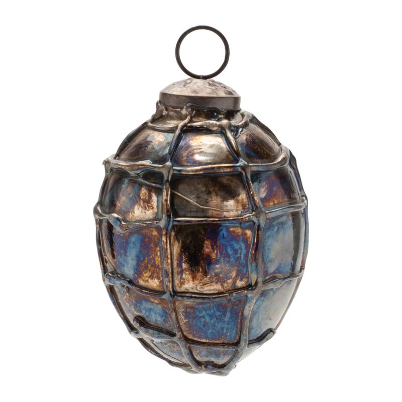 Holiday Ornaments Set of 12 Distressed Mercury Glass Balls for Tree Decoration