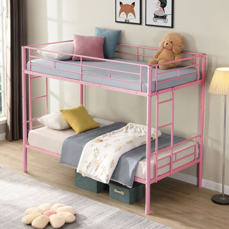 Merax Twin Over Twin Bunk Bed with Sturdy Steel Frame