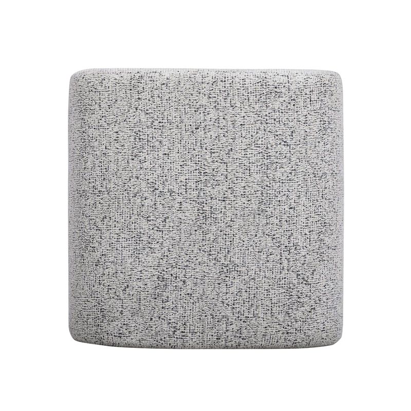 Desi Black and White Woven Fabric Ottoman image number 4