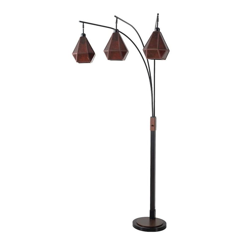 NOVA OF CALIFORNIA Artifact Natural Mica 3 Light Arc Floor Lamp - 86, Expresso Bronze