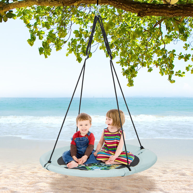 Saucer Tree Swing with Adjustable Hanging Ropes for Backyard Fun For Kids & Adults