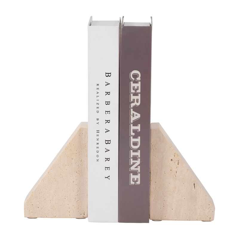 Travertine Triangle Bookends image number 2