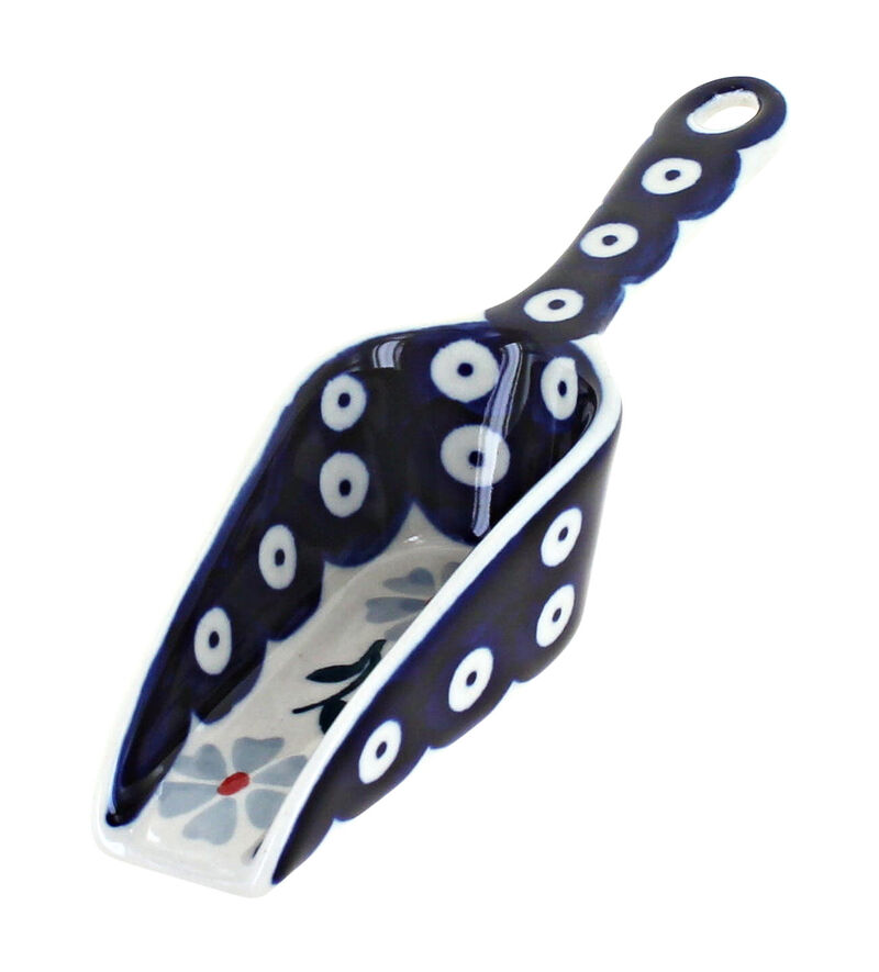 Blue Rose Polish Pottery Red Daisy Scoop