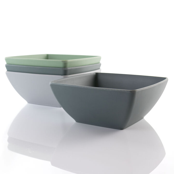 Gibson Home Grayson 4 Piece 6 Inch Melamine Bowl Set in Assorted Colors