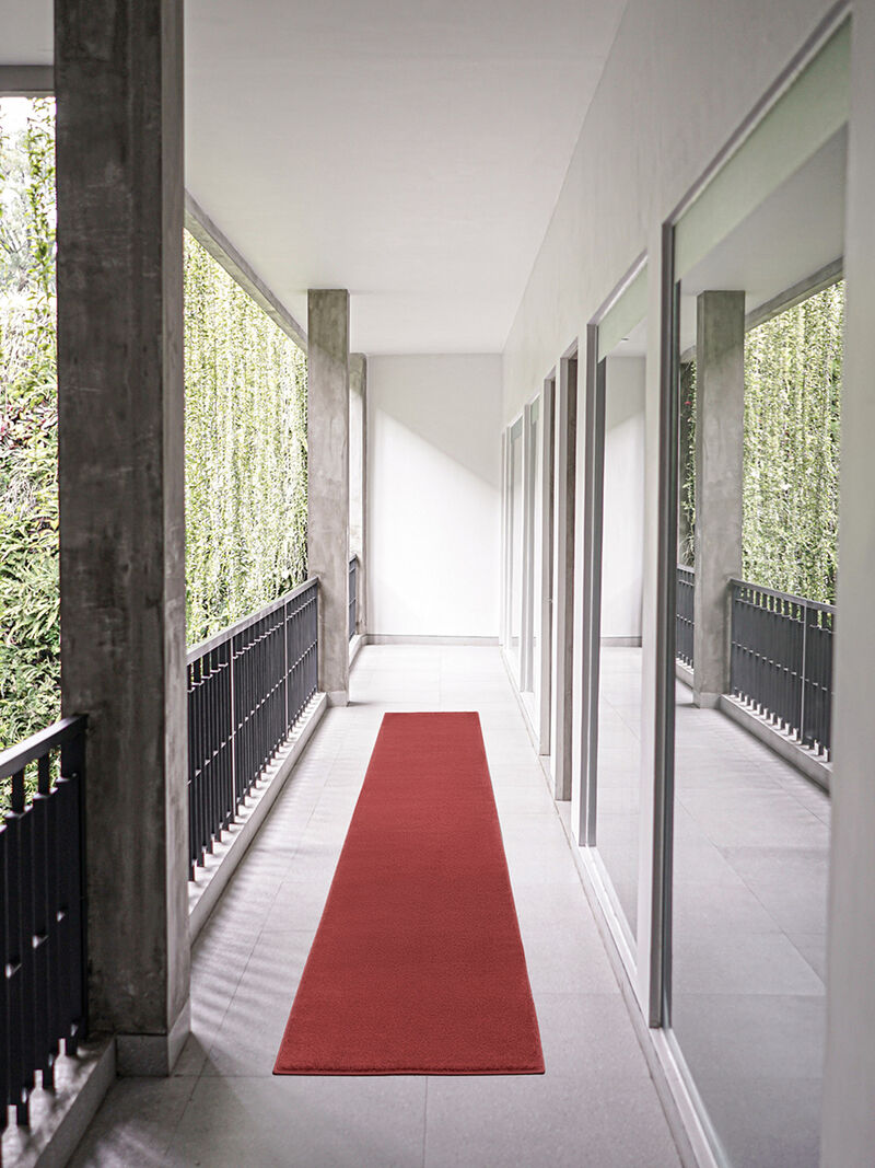 Nourison Essentials NRE01 Brick Red 2'2" x 18' Rug image number 1