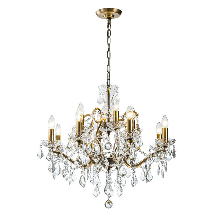 Classic Traditional Antique Gold Ornate Crystal Chandelier