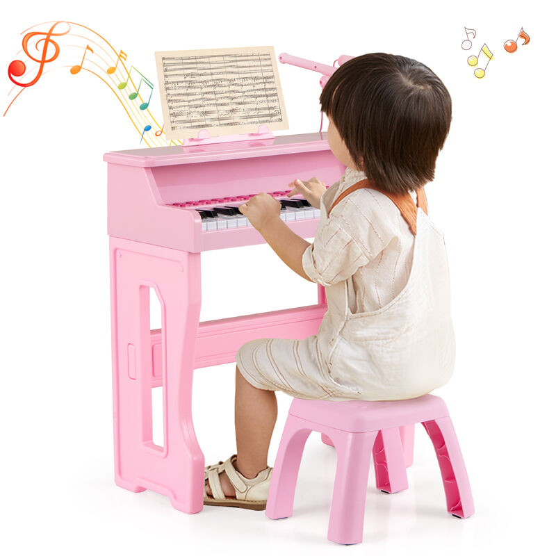 37 Key Children&rsquo;s Piano Keyboard with Microphone and Removable Music Stand image number 3