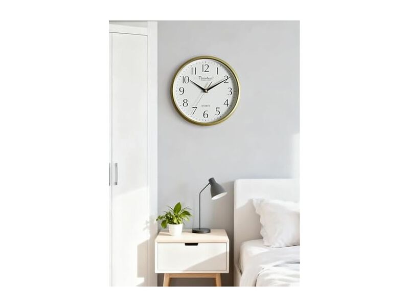 Gold Wall Clock 10 Inch Silent Non Ticking Easy Read Modern Battery Operated image number 2