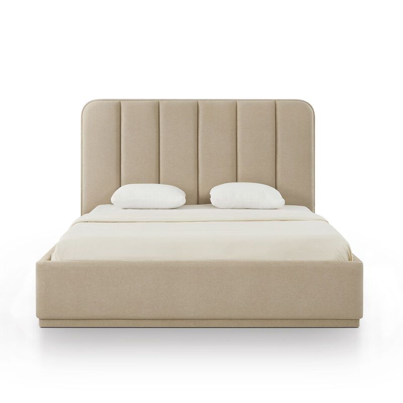 Parker Cream Chenille King Bed image number 0