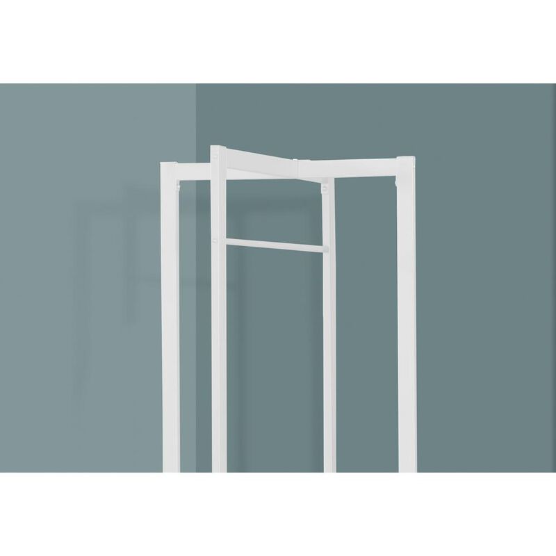 Coat Rack, Hall Tree, Free Standing, Hanging Bar, Entryway, 72H, Bedroom, White