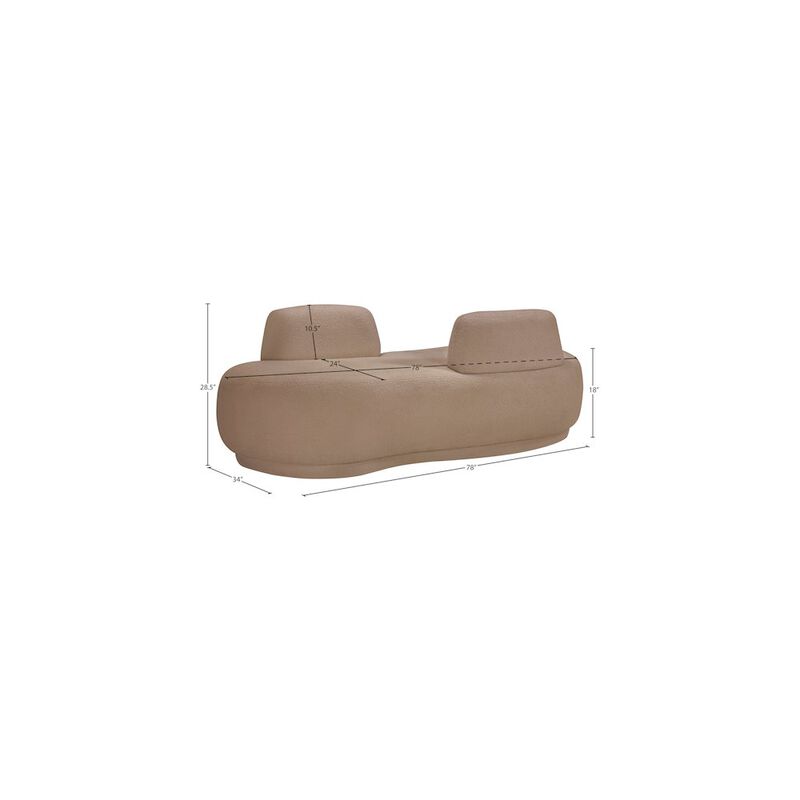 Meridian Furniture Argyle Beige Teddy Fabric Chaise/Loveseat