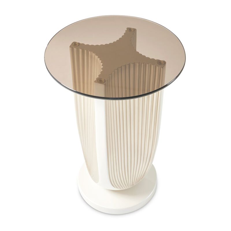Michael Amini La Marisia Accent Table - Creamy Pearl image number 6