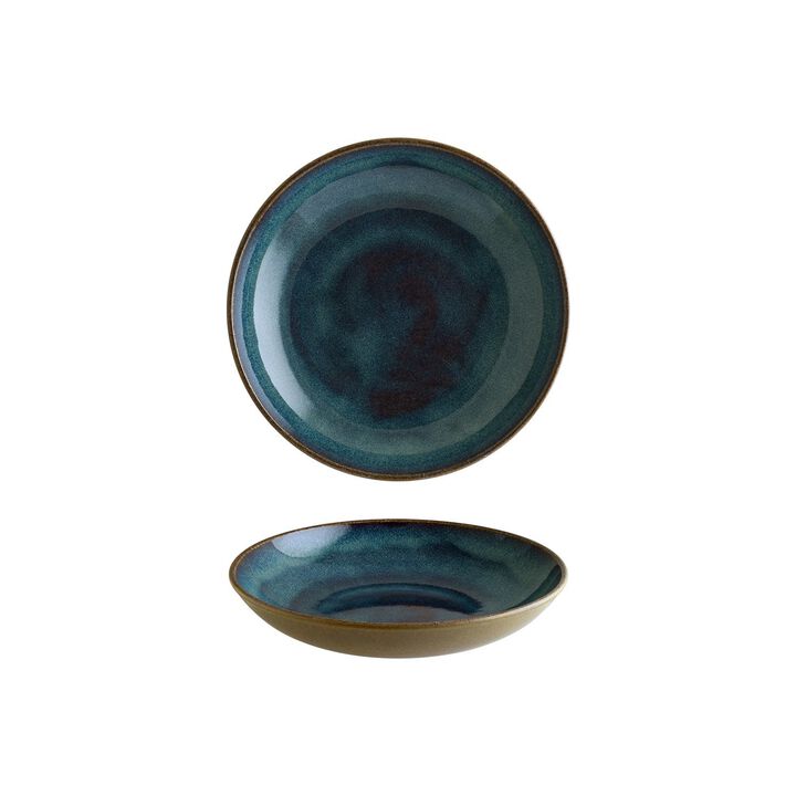 Sphere Ocean dia.9" h:2" 34 oz. Round Blue Porcelain Bowl