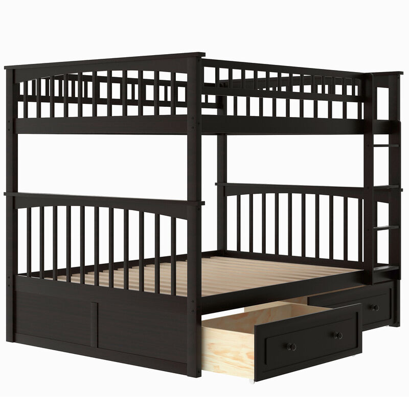 Whisen Bunk Bed with Drawers, Convertible Beds