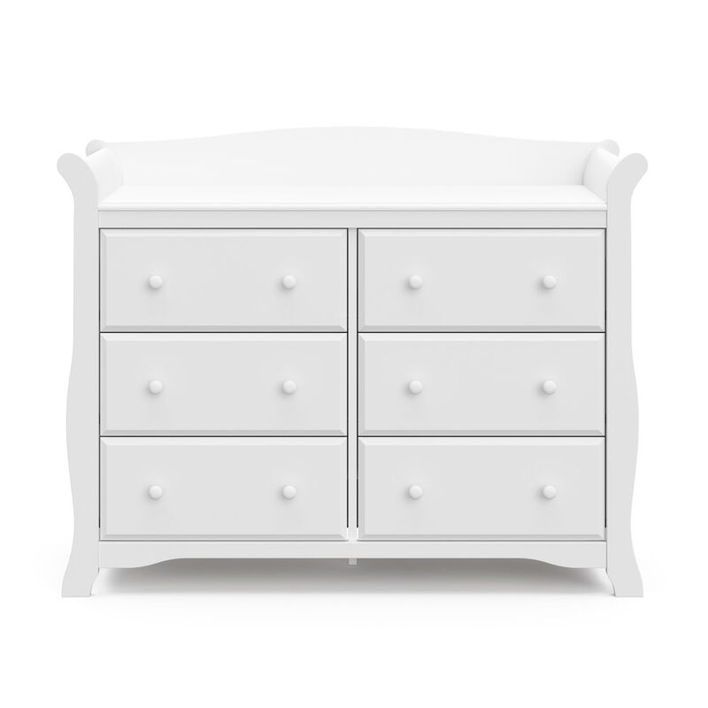 Storkcraft Avalon 6 Drawer Universal Double Dresser - White