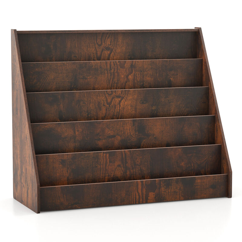 5-Tier Kids Bookshelf with Deep Compartments and Stable Baby Book Case