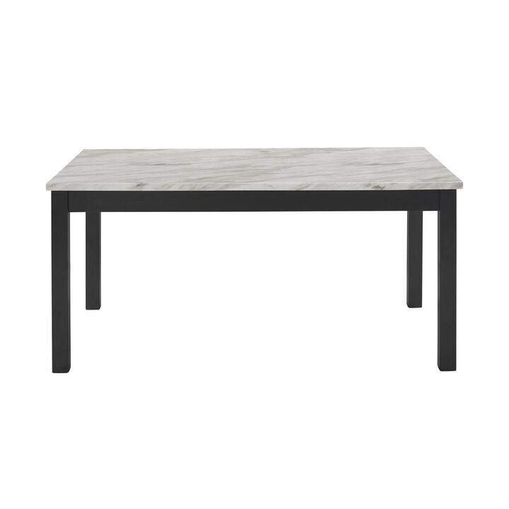 New Classic Furniture Furniture Celeste Wood Dining Table with Faux Marble Top in Espresso